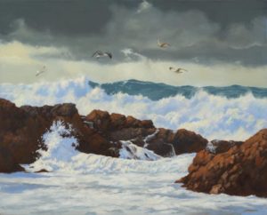 Roaring Waves, 24 x 30, oil on canvas